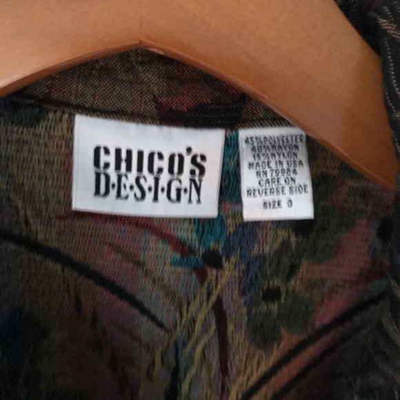 Chico’s Dark Floral Jacket - Picture 2 of 4